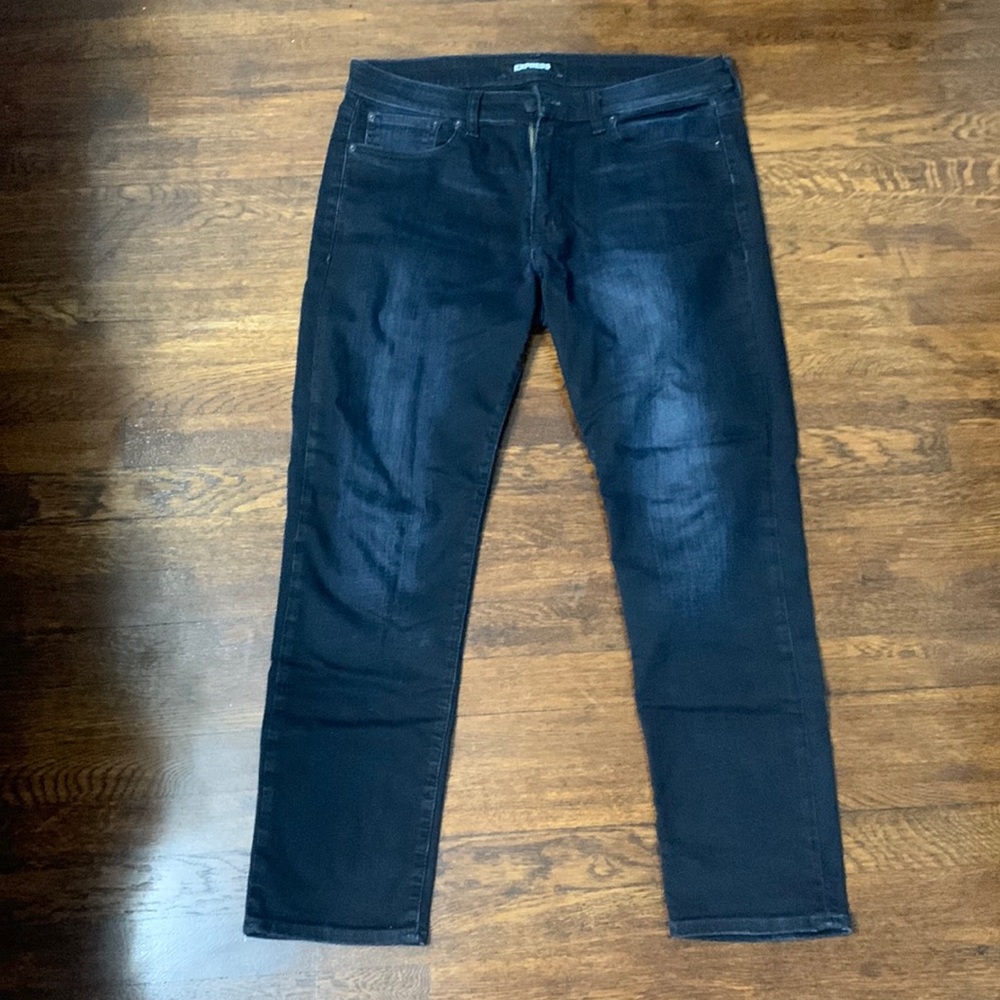 Express Dark Blue Slim Jeans (Stretch) 34 Waist 30 Length